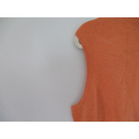 Vintage Y2K Prive Cashmere Orange Sleeveless Turtleneck Sweater Size XL - Picture 9 of 10